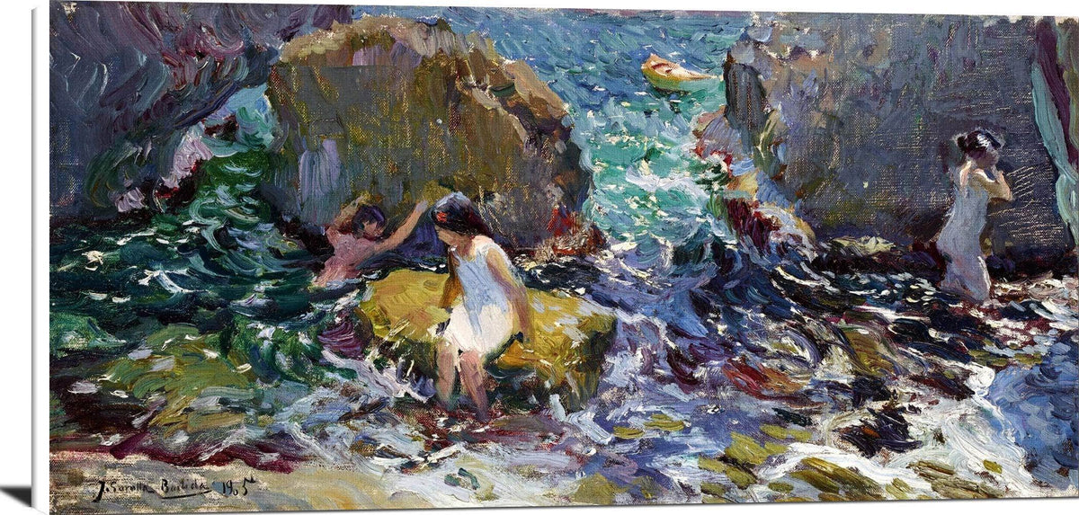 Children On The Shore, Javea Painting Joaquin Sorolla Canvas Art Fine Art Print