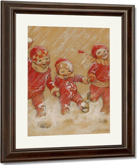 Children Playing In The Snow By Jessie Willcox Smith Fine Art Print