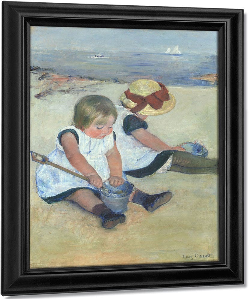 Children Playing On The Beach By Mary Cassatt Fine Art Print