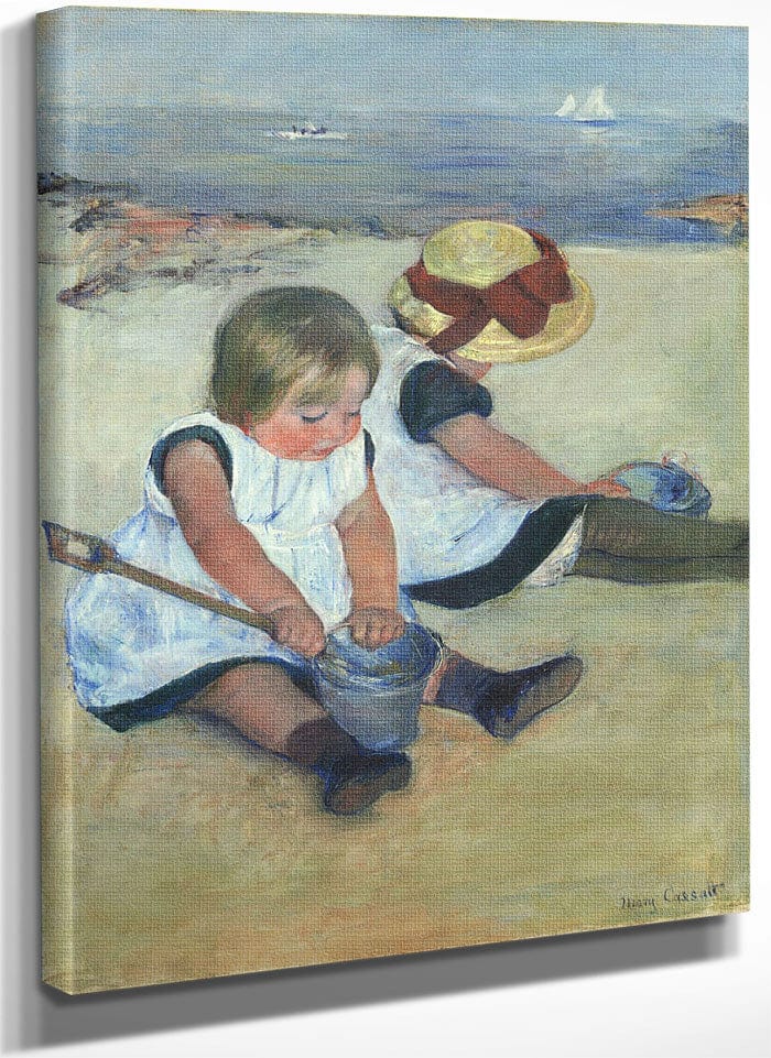 Children Playing On The Beach By Mary Cassatt Fine Art Print