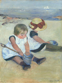 Children Playing On The Beach By Mary Cassatt Fine Art Print