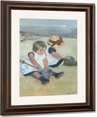Children Playing On The Beach By Mary Cassatt Fine Art Print