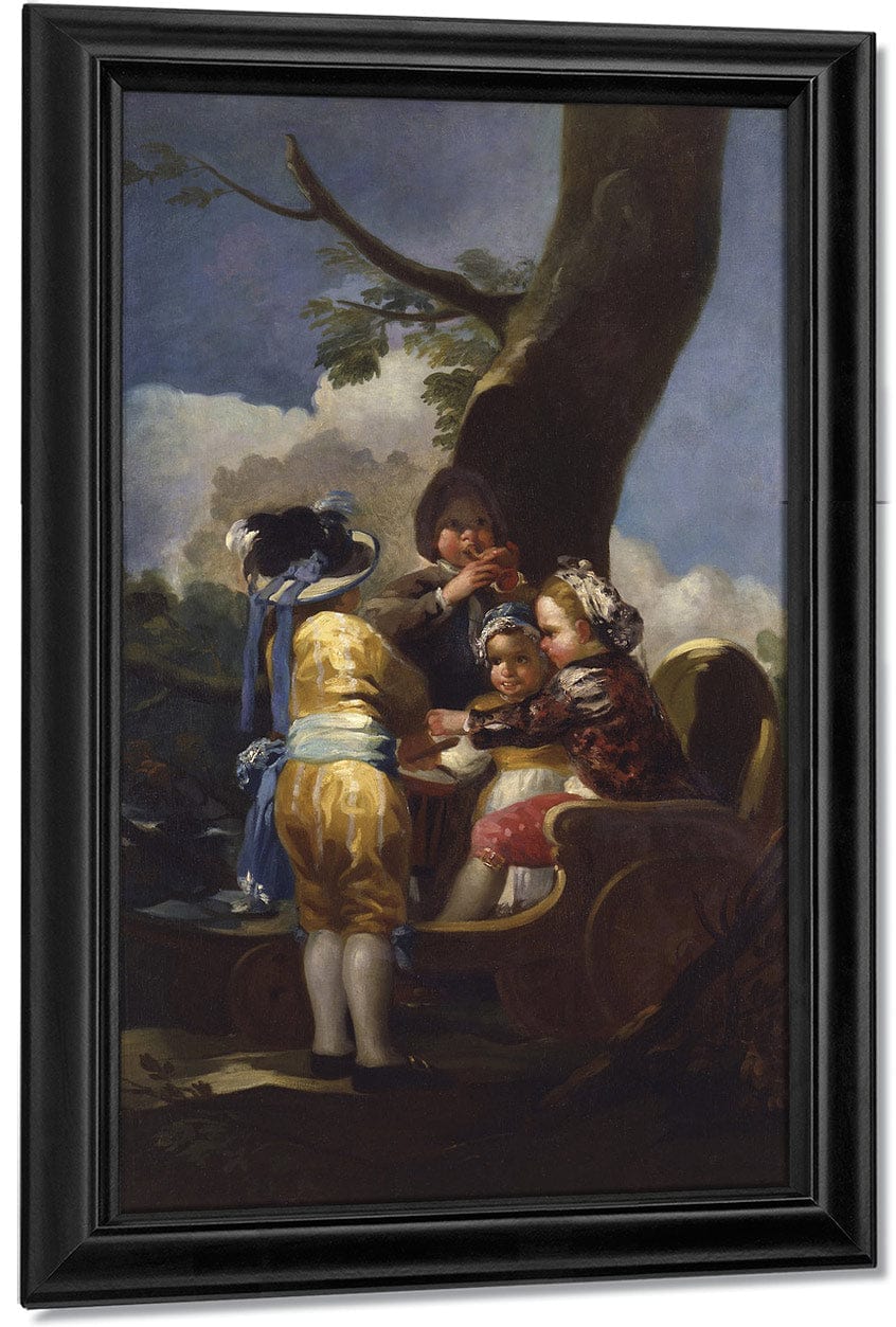 Children With A Cart By Francisco De Goya Fine Art Print