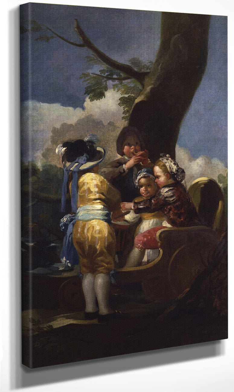 Children With A Cart By Francisco De Goya Fine Art Print