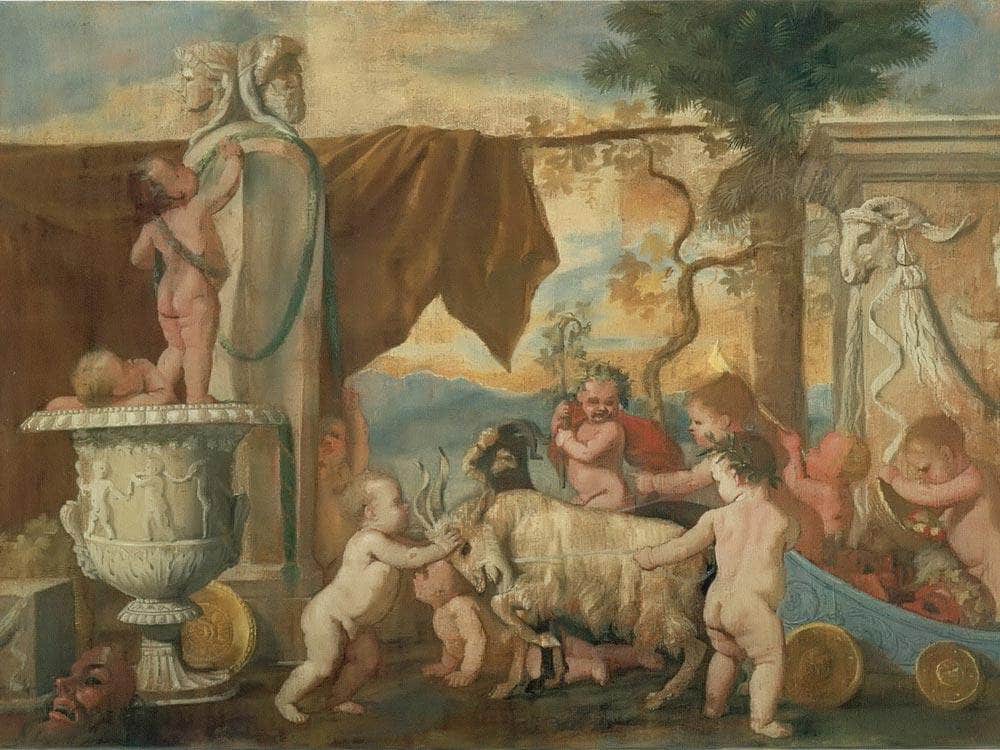 Childrens Bacchanal I By Nicholas Poussin Fine Art Print