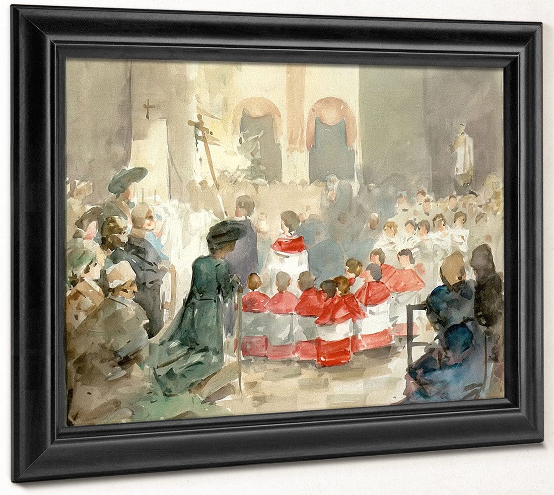 Choirboys At The Petrove Church By Alphonse Mucha Fine Art Print