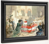 Choirboys At The Petrove Church By Alphonse Mucha Fine Art Print