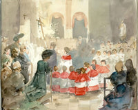 Choirboys At The Petrove Church By Alphonse Mucha Fine Art Print