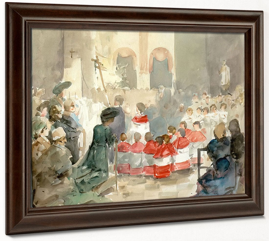 Choirboys At The Petrove Church By Alphonse Mucha Fine Art Print