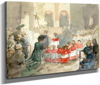 Choirboys At The Petrove Church By Alphonse Mucha Fine Art Print