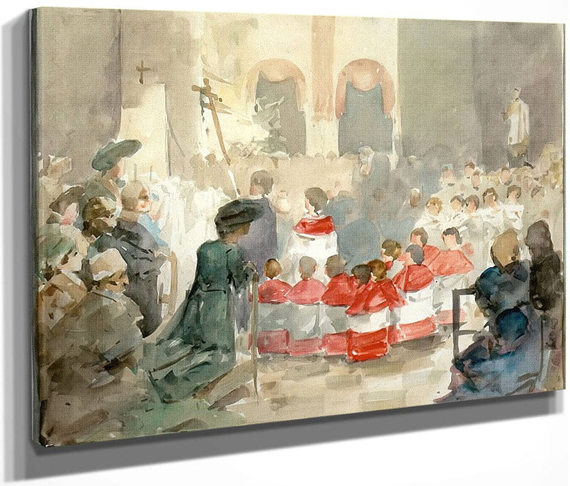 Choirboys At The Petrove Church By Alphonse Mucha Fine Art Print