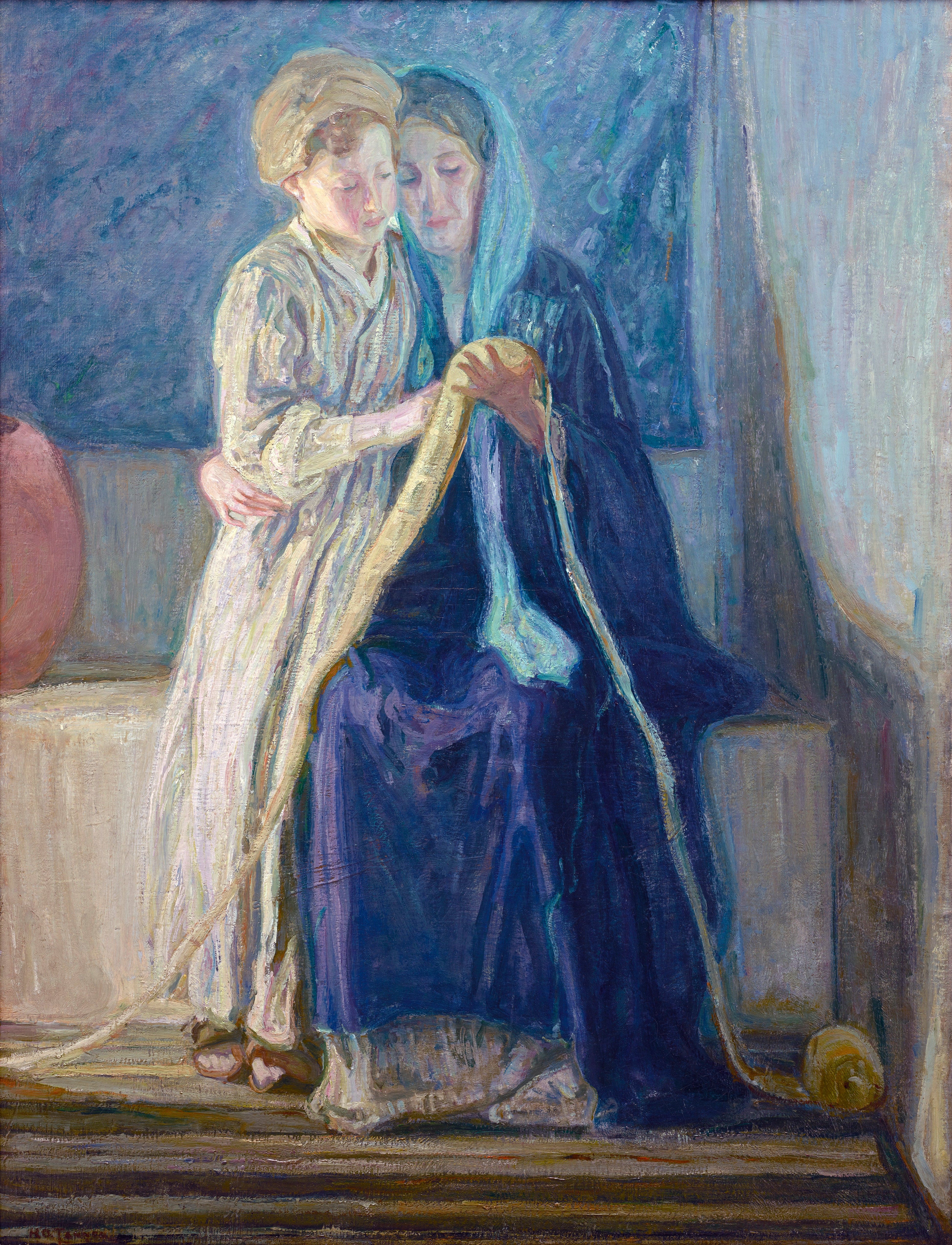 Christ And His Mother Studying The Scriptures By Henry Ossawa Tanner Fine Art Print