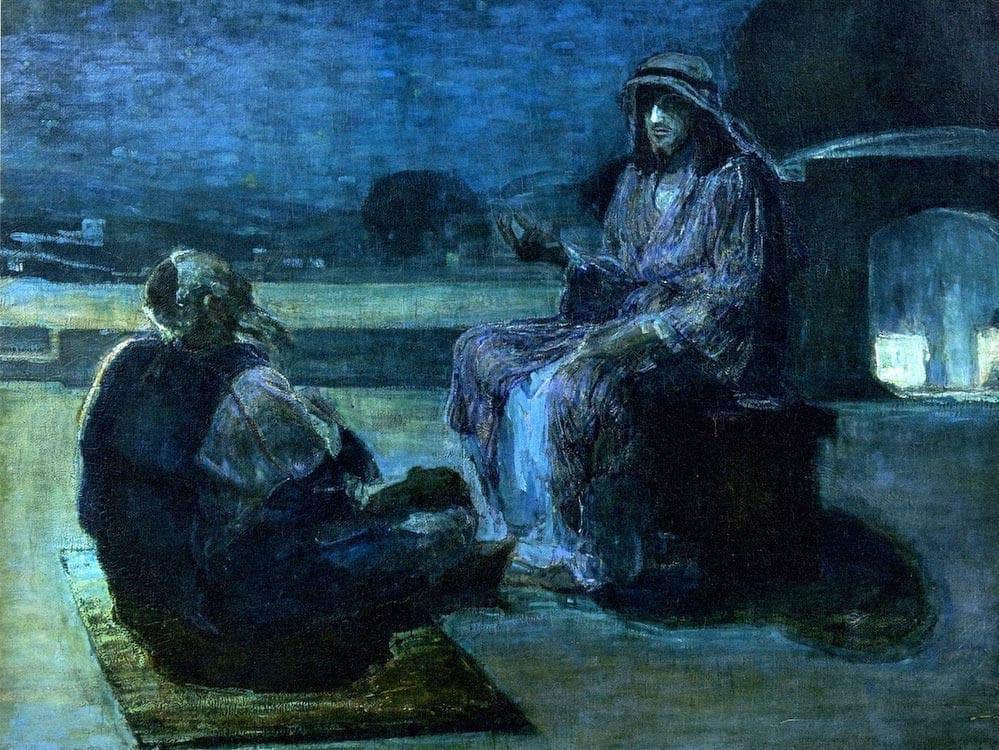 Christ And Nicodemus On A Rooftop By Henry Ossawa Tanner Fine Art Print