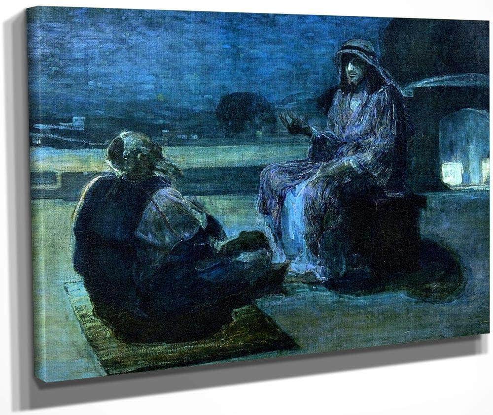 Christ And Nicodemus On A Rooftop By Henry Ossawa Tanner Fine Art Print