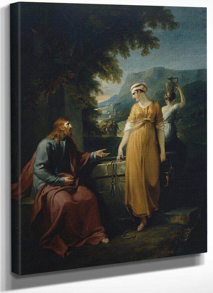 Christ And The Woman Of Samaria By William Hamilton Fine Art Print
