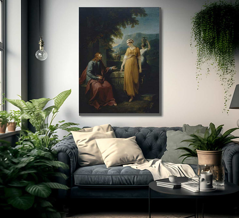 Christ And The Woman Of Samaria By William Hamilton Fine Art Print