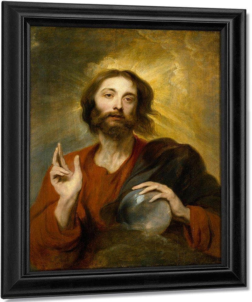 Christ As Salvator Mundi By Anthony Van Dyck Fine Art Print