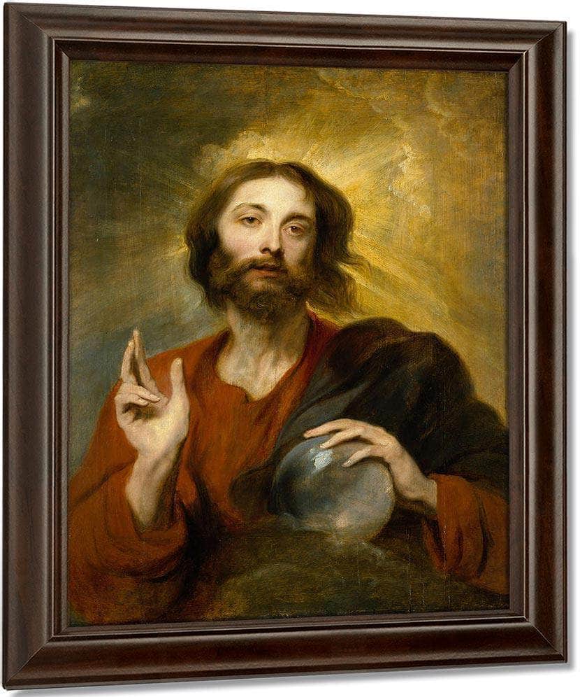 Christ As Salvator Mundi By Anthony Van Dyck Fine Art Print
