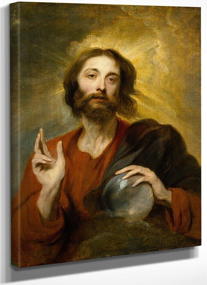 Christ As Salvator Mundi By Anthony Van Dyck Fine Art Print
