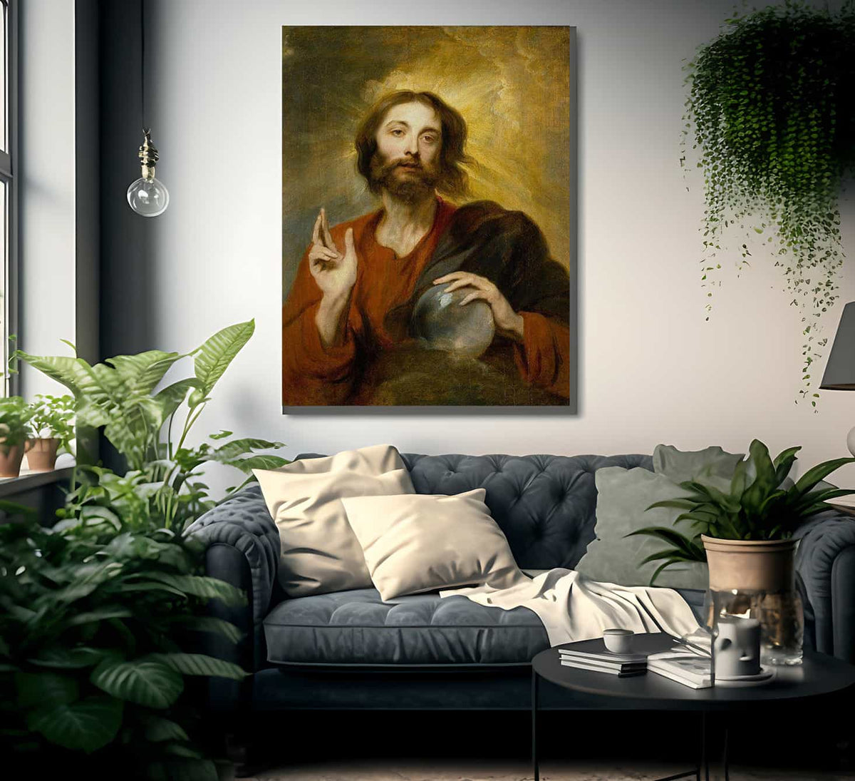 Christ As Salvator Mundi By Anthony Van Dyck Fine Art Print