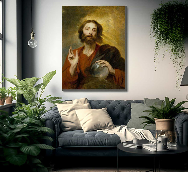 Christ As Salvator Mundi By Anthony Van Dyck Fine Art Print