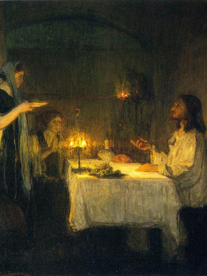 Christ At The Home Of Mary And Martha By Henry Ossawa Tanner Fine Art Print