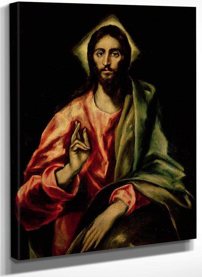 Christ Blessing By El Greco Fine Art Print