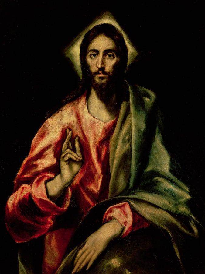 Christ Blessing By El Greco Fine Art Print