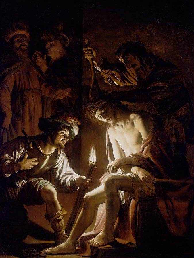 Christ Crowned With Thorns By Gerrit Van Honthorst Fine Art Print