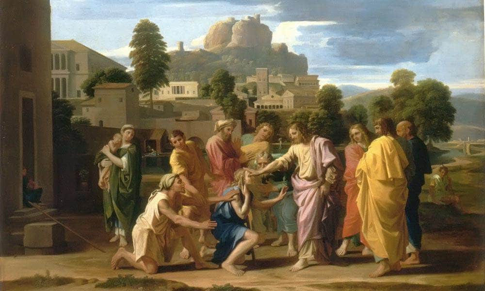 Christ Healing The Blind By Nicholas Poussin Fine Art Print