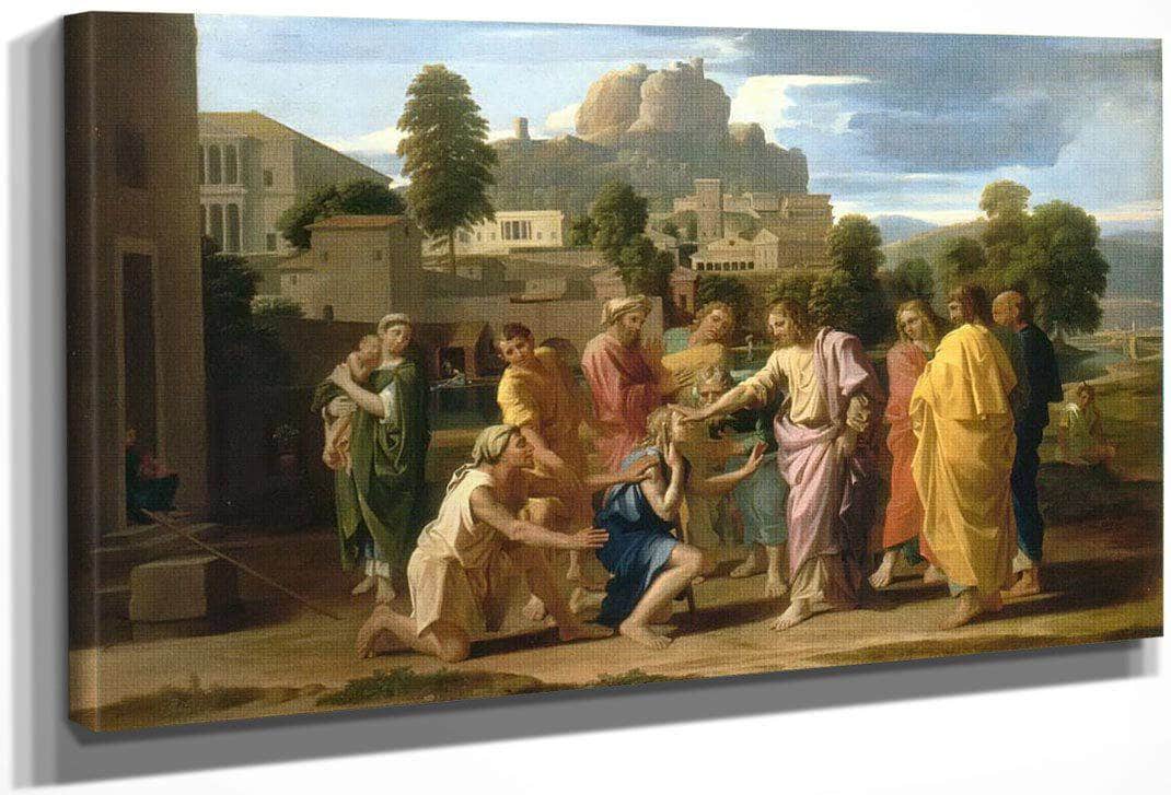 Christ Healing The Blind By Nicholas Poussin Fine Art Print