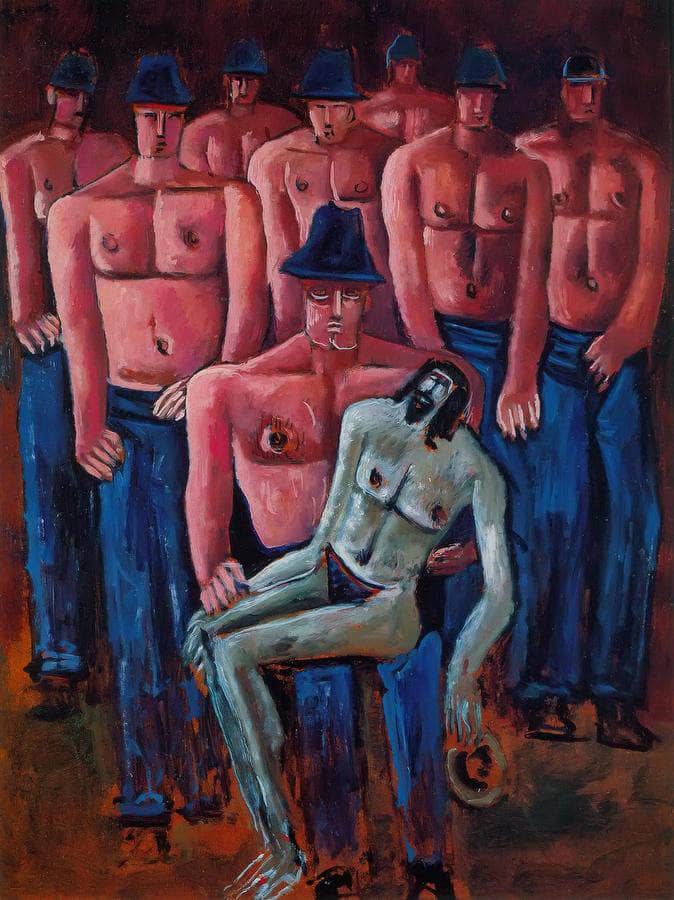 Christ Held My Half Naked Men By Marsden Hartley Fine Art Print