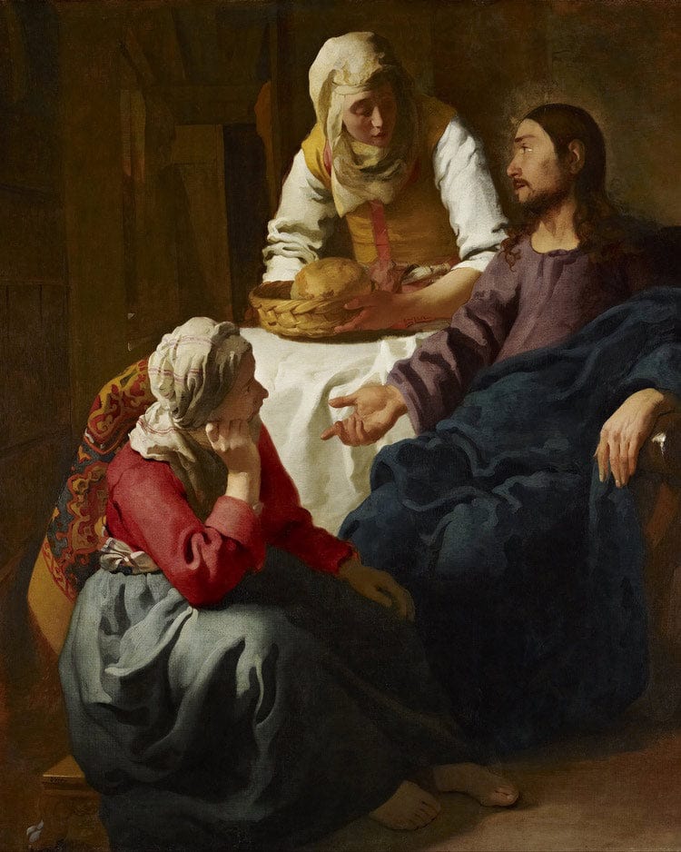 Christ In The House Of Martha And Mary 1656 By Johannes Vermeer Fine Art Print