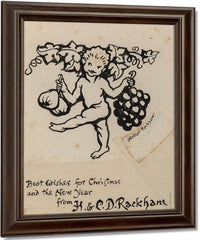 Christmas Greeting Card Preliminary By Arthur Rackham Fine Art Print