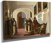 Christopher Columbus And His Son At La Rabida Eugene Delacroix Fine Art Print