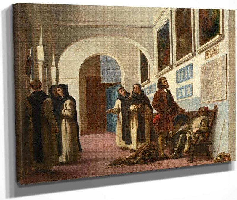 Christopher Columbus And His Son At La Rabida Eugene Delacroix Fine Art Print