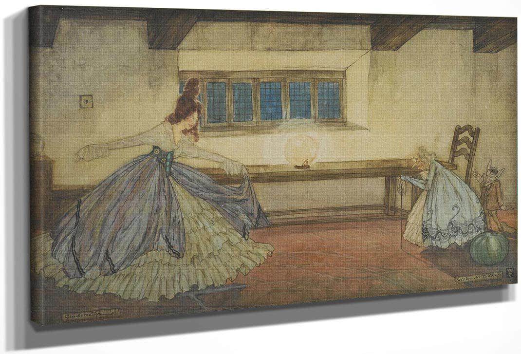 Cinderella Book Illustration By Arthur Rackham Fine Art Print