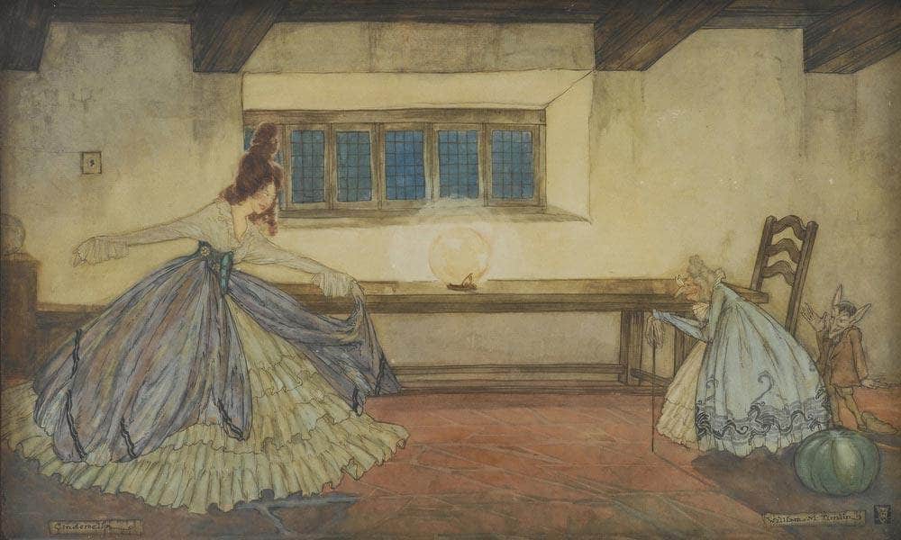 Cinderella Book Illustration By Arthur Rackham Fine Art Print