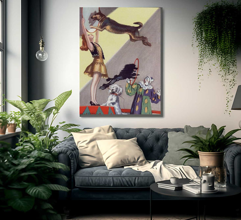 Circus Dog Act By Salomon Van Abbe Fine Art Print