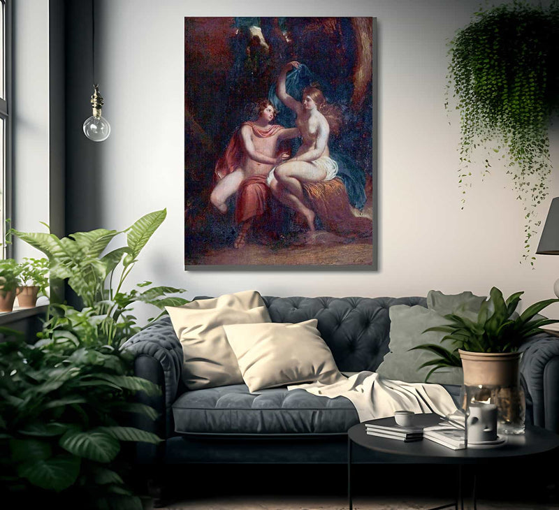 Classical Scene With Two Figures By William Etty Fine Art Print