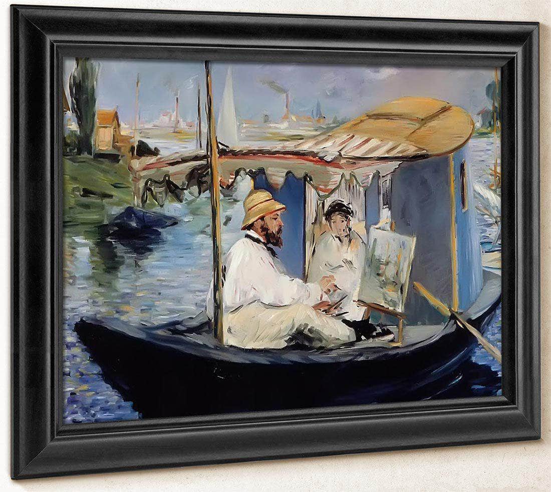 Claude Monet And His Wife In His Studio Boat By Edouard Manet Fine Art Print