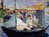 Claude Monet And His Wife In His Studio Boat By Edouard Manet Fine Art Print