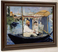 Claude Monet And His Wife In His Studio Boat By Edouard Manet Fine Art Print