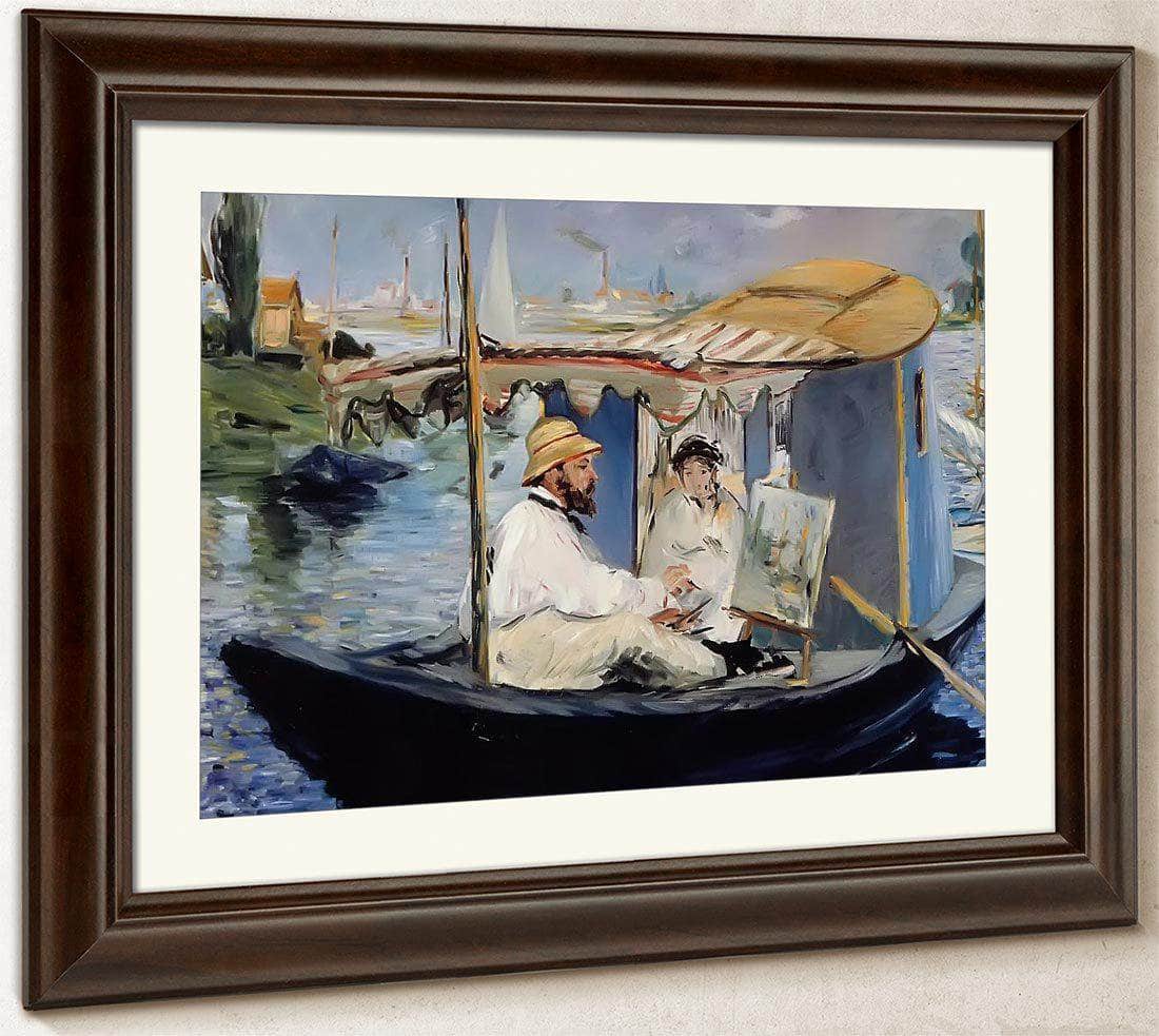 Claude Monet And His Wife In His Studio Boat By Edouard Manet Fine Art Print