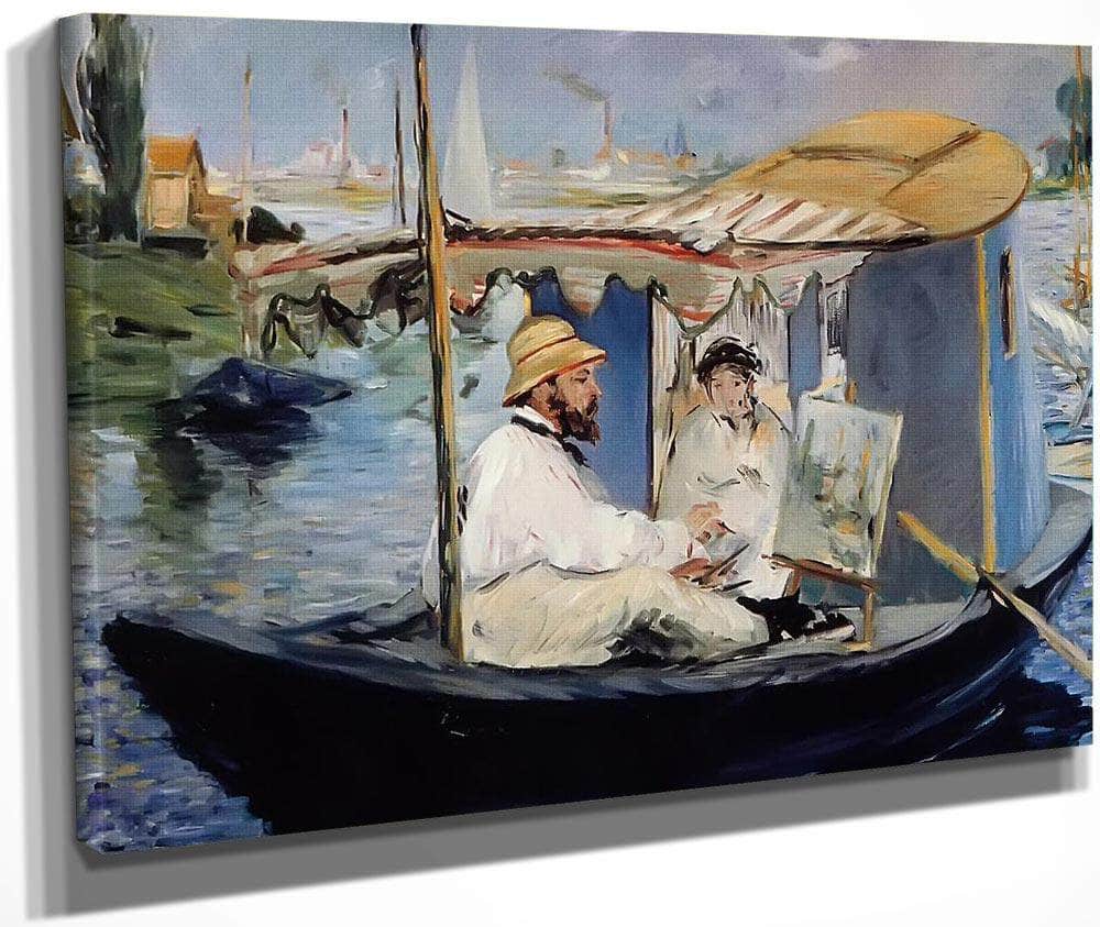Claude Monet And His Wife In His Studio Boat By Edouard Manet Fine Art Print