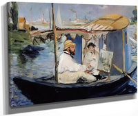 Claude Monet And His Wife In His Studio Boat By Edouard Manet Fine Art Print