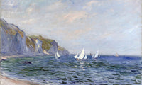 Cliffs And Sailboats At Pourville By Claude Monet Fine Art Print