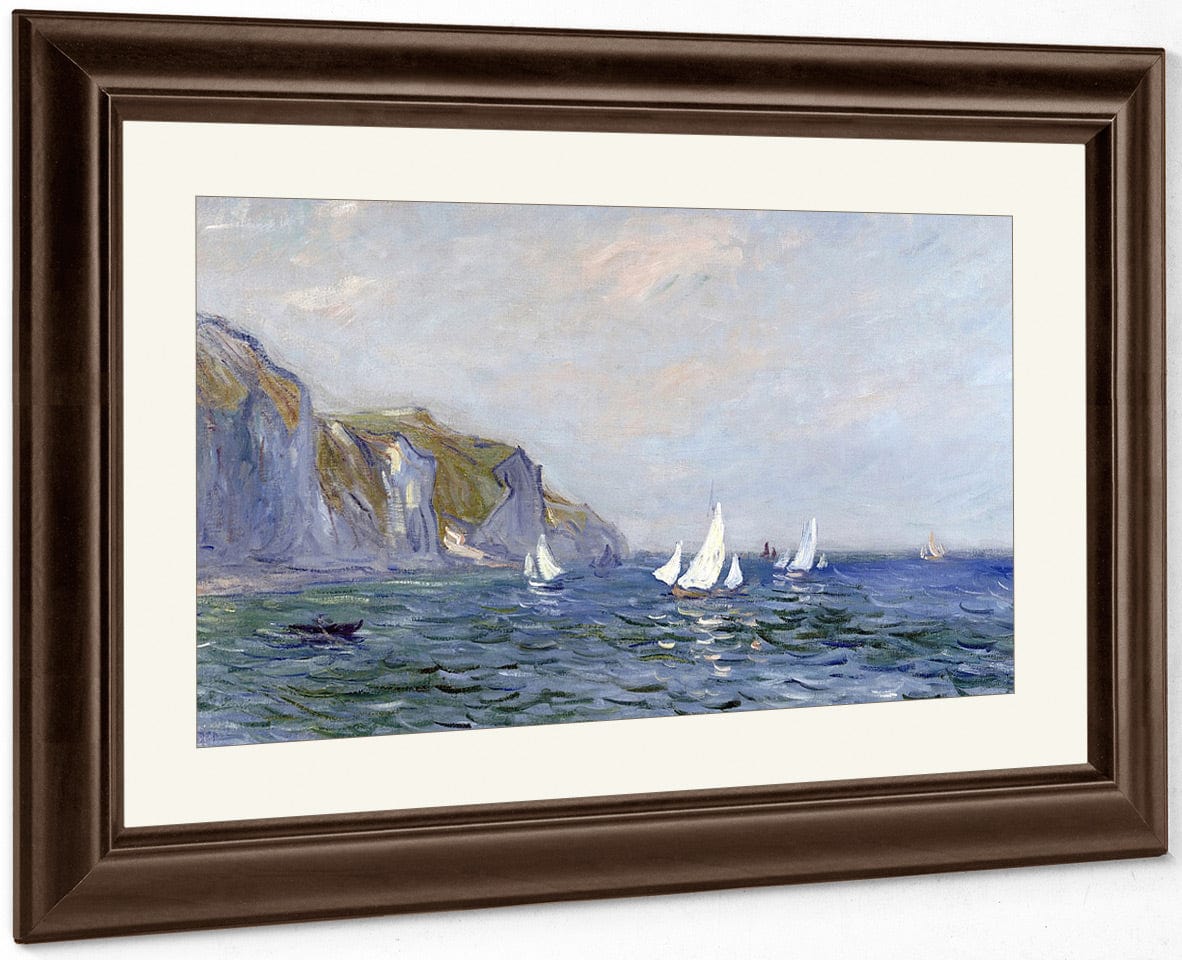 Cliffs And Sailboats At Pourville By Claude Monet Fine Art Print