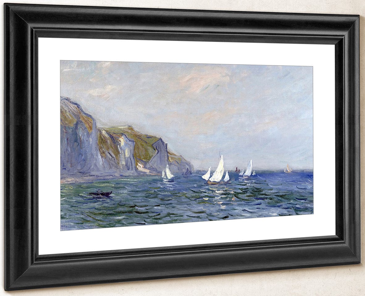 Cliffs And Sailboats At Pourville By Claude Monet Fine Art Print