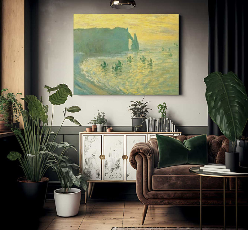 Cliffs At Etretat By Claude Monet Fine Art Print